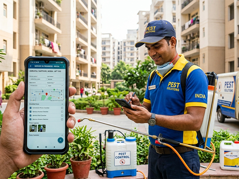 Pest Control Technician App in Noida: How Mobile Apps Transform Field Service Management