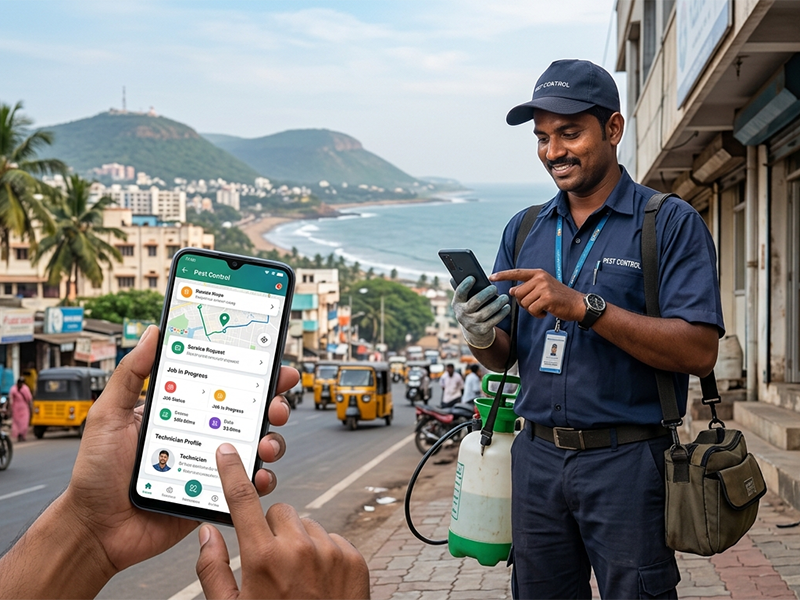 Pest Control Technician App Visakhapatnam: How Mobile Apps Help Manage Field Teams Efficiently